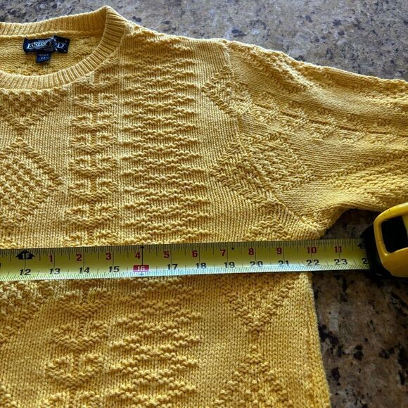Lands’ End Vintage Drifter chunky Sweater Cable Knit Fisherman‎ Gold medium USA - Picture 8 of 8